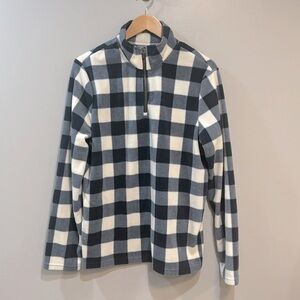 Joe Fresh Plaid Quarter Zip Fleece